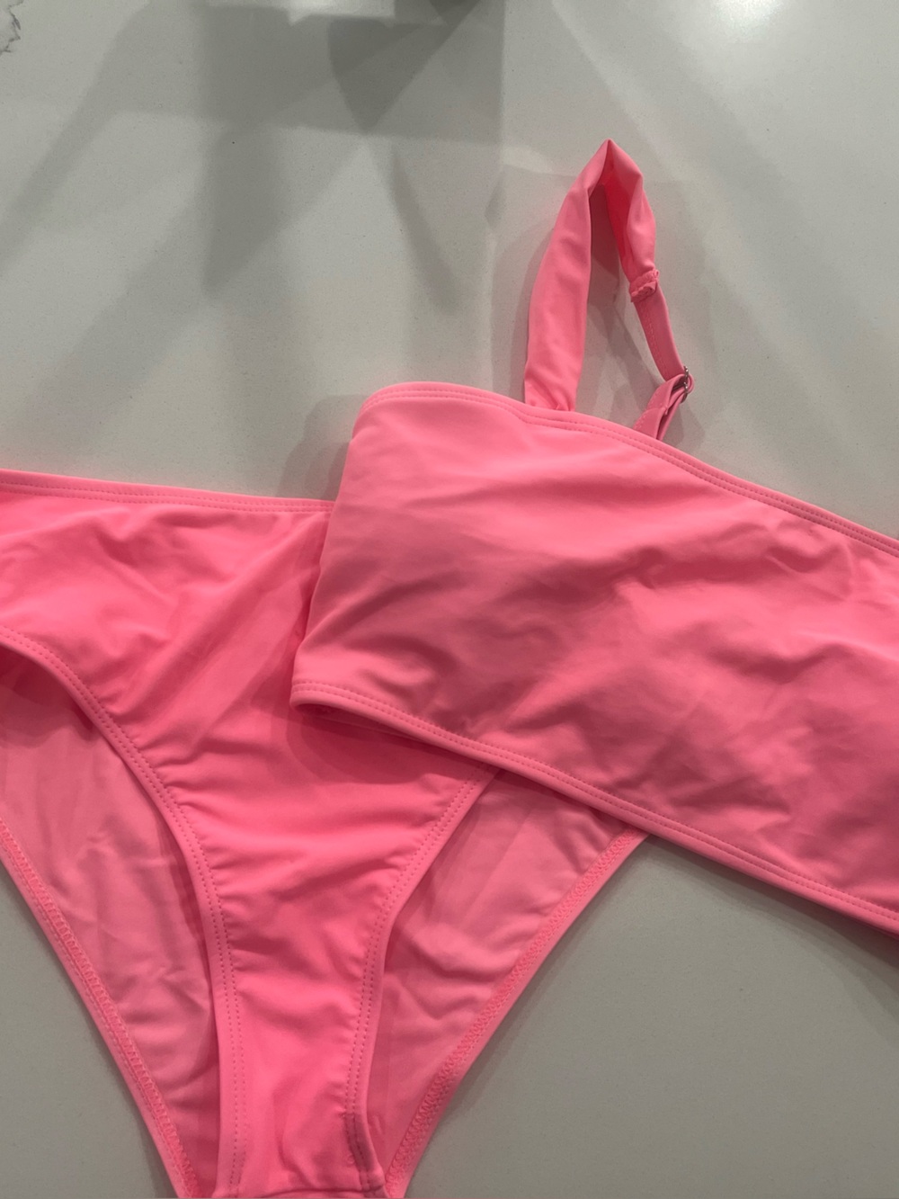 New. Hot Pink Bandeau Bikini Set small